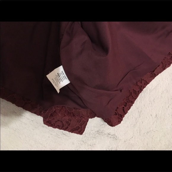Madewell Asymmetrical Lace burgundy skirt - Picture 6 of 8